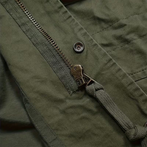 Chaqueta de Lona Unisex Ecológica Resistente al Viento de la Mejor Calidad, Color Verde Oliva, Cierre con Botones de Cuerno, Cuatro Bolsillos Delanteros, Chaqueta de 300g - Product Image 5