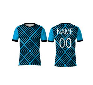 T-shirt de sport sublimé à coupe ajustée et motif géométrique, en jersey 100 % polyester 180 grammes pour impression par transfert thermique - Product Image 4