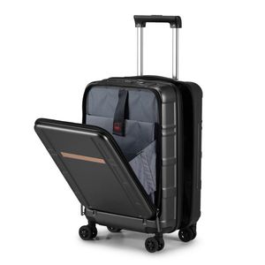 20 Inch Carry-On Luggage ABS+<b>PC</b> Double Spinner <b>Wheels</b> with TSA Lock Airline Approved Front Compartment 22 X 14 X 9 Dimensions - Product Image 5