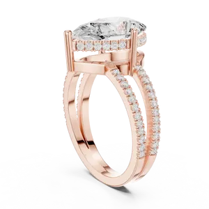 Anillo de Compromiso con Halo Oculto de Diamante Cultivado en Laboratorio en Forma de Pera de 3 Quilates, Oro Sólido de 18K, Certificado IGI, Color E, Anillo de Novia para Mujer - Product Image 6