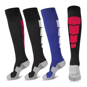 Custom Eco-Friendly Striped Soccer <b>Socks</b> Breathable Bottom Logo Knee High for Men Women Youth Team <b>Training</b> - Product Image 1
