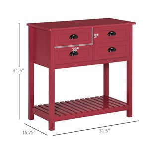 Mobile Bar Moderno con 4 Cassetti, Ripiano Inferiore a Doghe, Credenza Buffet, Tavolo Console per Villa, Include Spazio di Archiviazione - Product Image 2