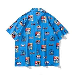 เสื้อเชิ้ตชายแขนสั้นลายการ์ตูนฮาวายพิมพ์ลายทั้งตัวแบบวินเทจสั่งทำพิเศษ - Product Image 4