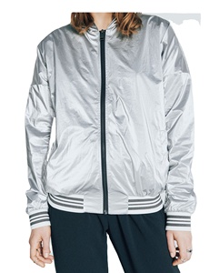 <b>Womens</b> Metallic Hooded Windcheater <b>Parka</b> with Ripping Water Repellent Windbreaker Jacket - Product Image 1