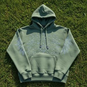Sudadera con Capucha Beige para Hombre, Talla Grande, 100% Algodón, Tejido de Felpa, Transpirable, con Bolsillo Frontal, Estilo Vanguardista para Invierno - Product Image 3