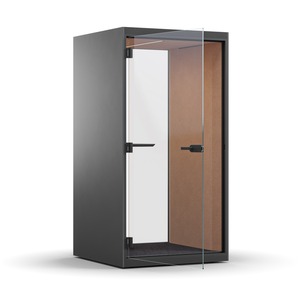 Acoustic Pod w/Glass Back Wall, Power Socket w/AC & USB, Left Hand Door Open - Product Image 1
