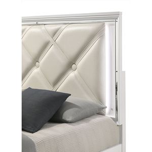 Letto King Size Moderno con LED e Maniglie a V, Mobili Imbottiti - Product Image 5