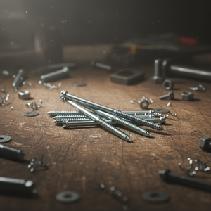 Tornillos para Madera PDC de Doble Rosca Métrica/Pulgada, Diámetro M6-M12, Cabeza Ranurada, Rosca Parcial, Clase 4.8 6.8, Acero al Carbono Zincado DIN - Product Image 1