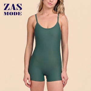 Women's Summer Sports Bodysuit & <b>Jumpsuit</b> Sleeveless Spaghetti Strap Design Breathable Yoga Dance Fitness Shorts - Product Image 1