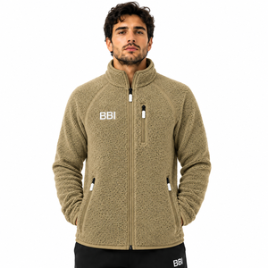 Veste polaire réversible unisexe personnalisée en molleton blanc pur, écologique, modèle neige, entièrement zippée, col montant, chaude - Product Image 6