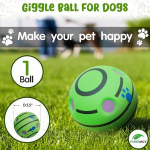 5.5 verde \ "diametro ghignite Dog Ball 12 oz giocattolo che emette suoni in vinile divertente webble Wagon per il movimento e l'interazione del cane - Product Image 2