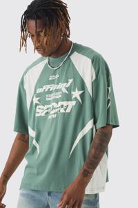 เสื้อยืดโอเวอร์ไซส์สำหรับผู้ชายพิมพ์ลายพัฟออกแบบได้ตามต้องการเสื้อยืดระบายอากาศผลิตในปากีสถาน - Product Image 3