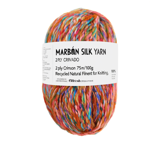 ไหมหม่อน 2 เส้น สีแดงเข้ม 75 ม./100 กรัม เส้นใยธรรมชาติรีไซเคิลสำหรับถัก - Product Image 2