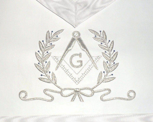 Master Mason Blue Lodge <b>Apron</b> - <b>White</b> Hand Embroidered premium regalia manufacturing standards Cheap Price Wholesale Rate - Product Image 6