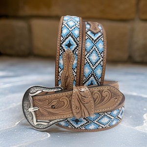 Casual Leather Women <b>Jean</b> <b>Work</b> Wear Belt Western Leather Stitching Tool Belt with Golden Buckle Lined Fancy Stitch Girls Belt - Product Image 3