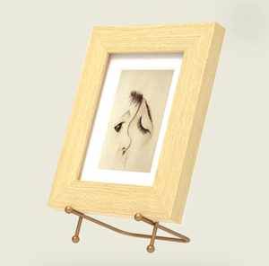 Natural Solid Wood Picture <b>Frame</b> with Metal Stand Classic Wooden Photo <b>Frame</b> for <b>Wall</b> Display and Home Decoration - Product Image 1