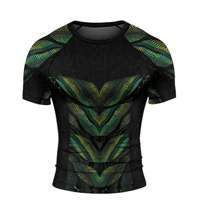 Rashguard pour homme de fabricant OEM, impression numérique par sublimation, compression respirante, séchage rapide, manches longues, 100% polyester - Product Image 2