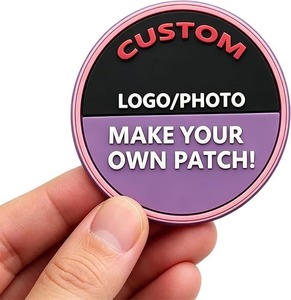 Personalized Logo Patch PVC Solid Rubber <b>Iron</b> <b>On</b> Patches back <b>velcro</b> hooks and loops custom shape - Product Image 1