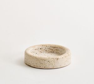 Tazón de mármol travertino de primera calidad para perros y gatos, base pesada, para alimentar con comida y agua. - Product Image 1