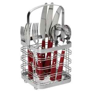 Porta Cubiertos Giratorio de Metal Negro, Organizador de Cuchillos, Tenedores y Cucharas de 360 Grados, Soporte de Almacenamiento de Utensilios de Cocina con Base de Madera - Product Image 6