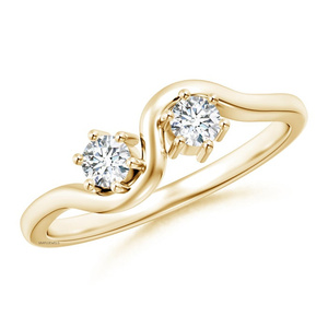 Anillo de Compromiso de Oro Amarillo con Diamantes para Mujer, Corte Brillante, Estilo Moderno, Chapado en Rodio, Oro de 10K, 14K, 18K, Plata 925, 935 - Product Image 1