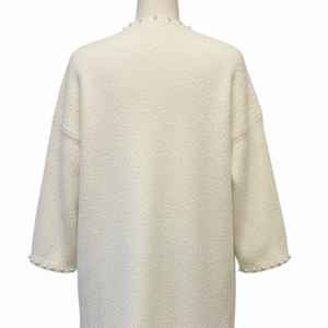 Cárdigan largo de punto con perlas blancas de invierno Jack and Jill, abrigo tipo suéter elegante y cálido para mujer - Product Image 5