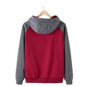 เสื้อฮู้ดดี้บล็อกสีแบบกำหนดเอง ยูนิเซ็กซ์ แขนเสื้อแร็กแลนตัดต่อ ขายส่ง - Product Image 2