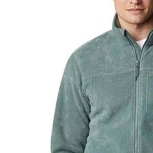 Veste polaire à col montant entièrement zippée, chaude pour l'hiver, couleur unie, respirante, séchage rapide, couleur personnalisée, logo sur le devant - Product Image 4