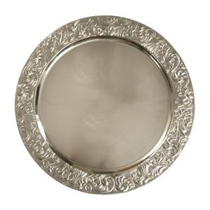 Bol de service alimentaire de haute qualité, plat en argent avec bordure perlée, assiettes en laiton et acier inoxydable faites à la main pour les fournitures hôtelières - Product Image 5