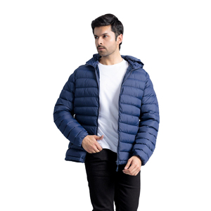 Chaqueta Acolchada de Invierno para Hombre, Personalizada por el Fabricante, Brillante, con Capucha, Gruesa, Negra, Tipo Burbuja - Product Image 4