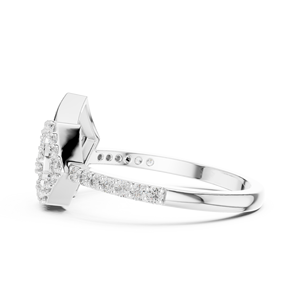 Ensemble de bagues en diamant de culture HEXA SPIRAL, or blanc massif 18 carats plaqué rhodium, taille brillant ronde, pour femme, mariage et fiançailles - Product Image 2