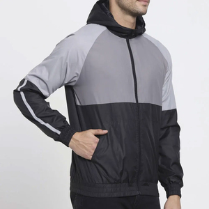 Custom Logo <b>Reflective</b> Print <b>Running</b> <b>Jacket</b> Men's waterproof Shell Hooded <b>Jacket</b> Coat Nylon Windbreaker Zip <b>Jacket</b> for Men - Product Image 2