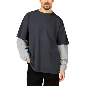 T-shirt double couche à prix abordable, tissu doux et confortable, élégant et tendance, pour hommes et femmes, décontracté, pour l'extérieur, usage quotidien, mode - Product Image 5