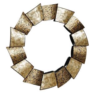 Espejo de pared de latón antiguo contemporáneo moderno con marco de patrón metálico para decoraciones de pared de boda - Product Image 1