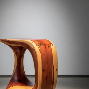 Luxury Spiral Wooden Accent <b>Table</b> – Handcrafted Solid Wood Designer <b>Stool</b> - Product Image 3