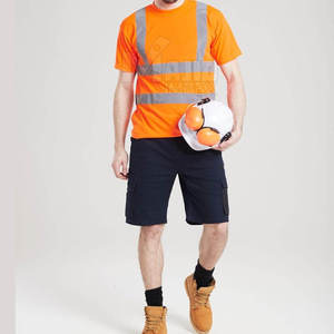 Camiseta de Trabajo de Alta Visibilidad con Franjas Reflectantes, Ropa de Trabajo de Seguridad para la Construcción, Manga Corta - Product Image 5
