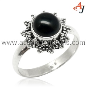 Bague chrétienne tendance en argent plaqué, sertie d'onyx noir ovale, bijoux personnalisés, mode féminine et masculine, cadeau jaune - Product Image 5