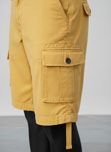 กางเกงขาสั้นคาร์โก้ผู้ชายสำหรับฤดูร้อน กางเกงขาสั้นคาร์โก้ลำลองสไตล์ไฮสตรีทเหนือเข่า ผ้าฝ้าย กางเกงขาสั้นซาฟารีสำหรับผู้ชาย - Product Image 4