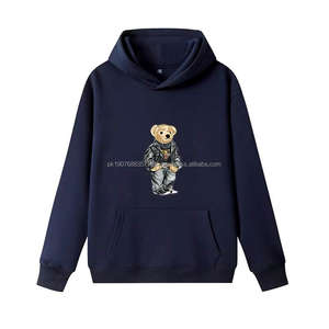 Sudadera con Capucha de Forro Polar de 400g para Mujer, Alta Calidad, Estilo Ralph Lauren X-Bear, Impresión por Transferencia de Calor, Transpirable, Sudadera con Capucha para Invierno - Product Image 4