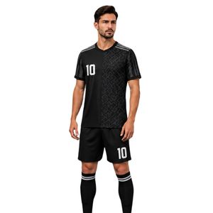 <b>Men's</b> <b>Black</b> Number 10 Basketball Jersey Set Breathable Polyester Short Sleeve Jersey Shorts and Matching <b>Socks</b> OEM Service - Product Image 5