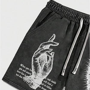 Summer High Quality 100% Cotton French Terry <b>Sweat</b> <b>Shorts</b> 300g Color Block Elastic Waist Gym Men <b>Shorts</b> - Product Image 6