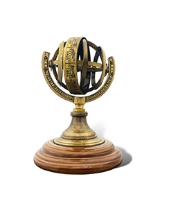Classic Brass Armillary <b>Globe</b> with Zodiac Rings Antique Style Decor - Product Image 3