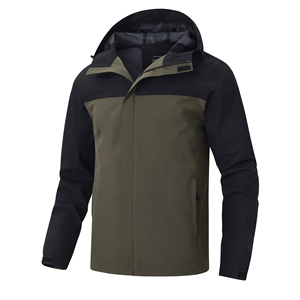 4 Way Stretch Hooded <b>Men</b> Windproof <b>Jacket</b> Front Logo Technical Fabric Active Sport Coat Flexible Performance Athletic Outerwear - Product Image 1