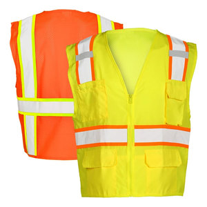 Workwear High Visibility Winter Security Zipper Vest <b>Jackets</b> Construction Safety Reflective Tape <b>Worker</b> Vest For Sale - Product Image 6