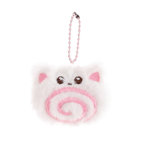 Lindo Llavero de Peluche con Cara de Gato, Colgante de Gatito Bordado Suave y Esponjoso con Cadena de Cuentas para Decoración de Mochilas y Pequeños Regalos - Product Image 1