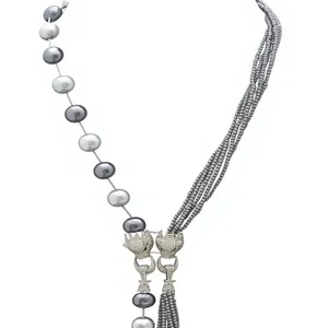 Collier de perles d'eau douce de qualité AA, tendance et élégant, avec des étincelles éblouissantes, pour femmes et filles, pour les occasions de mariage - Product Image 2