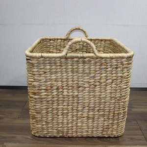 Hot Selling Water Hyacinth Laundry Hamper <b>Large</b> Square Toy <b>Storage</b> <b>Basket</b> with Durable Carrying Handles - Product Image 2