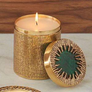 Classic Brass Candle Vessels <b>Decorative</b> Candle Holder Container For Elegant <b>Table</b> Centerpiece <b>Decoration</b> - Product Image 3