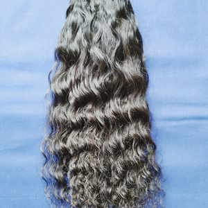 Vente en gros Extensions de cheveux humains 100% vierges temple vietnamien Extensions de cheveux soyeux ondulés profonds Faisceaux de vendeur Vague naturelle Cheveux humains indiens - Product Image 2