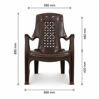 Chaise pliante empilable manuelle en plastique durable ARAM VIRGIN MODERN pour salon, salle à manger, extérieur, chambre, école, hôpital, appartement